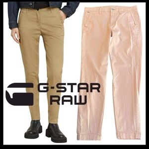G-Star Light Pink Cotton Stretch Bronson Mid Waist Skinny Chino Pant (27x26)